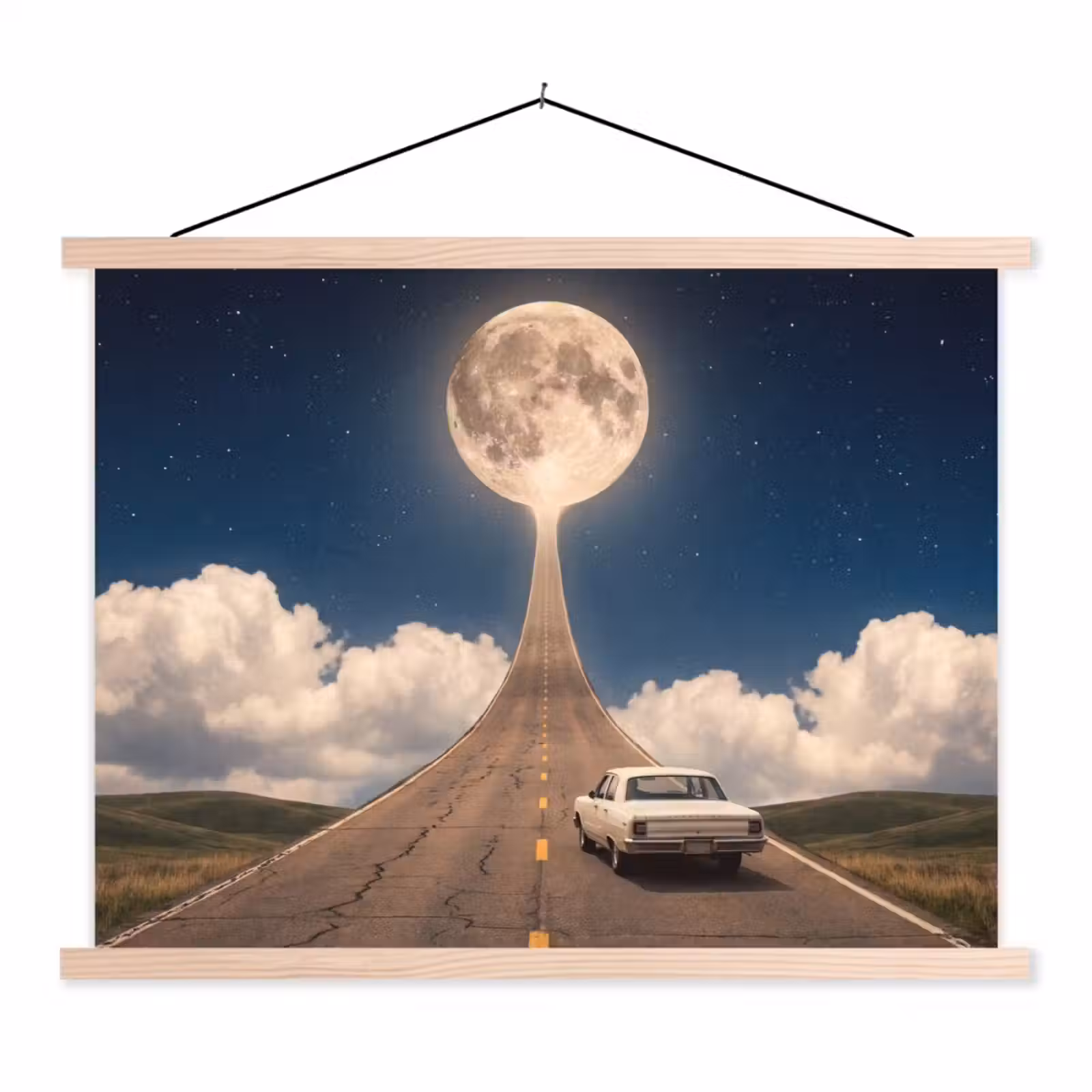 Schoolplaat - Weg - Maan - Nacht — 1