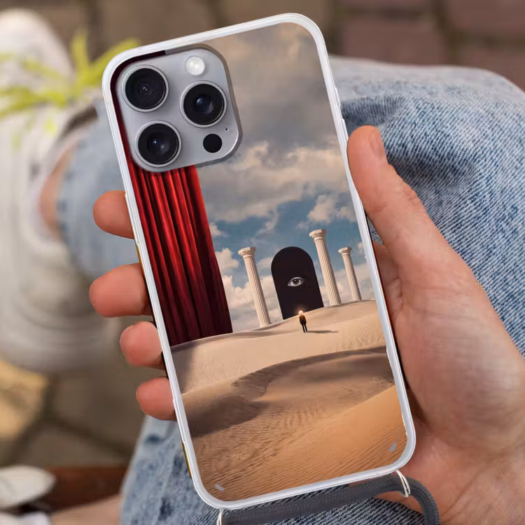 Telefoonhoesje met koord - Droom - Woestijn - Oog — 2
