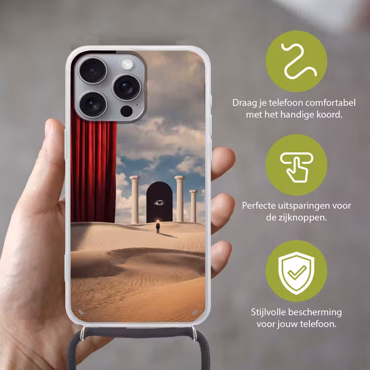 Telefoonhoesje met koord - Droom - Woestijn - Oog — 4