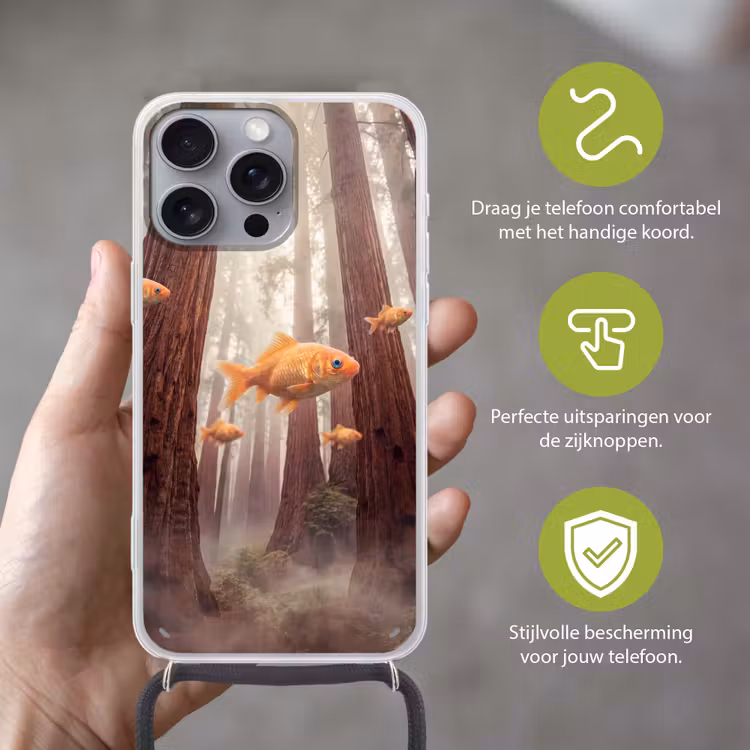 Telefoonhoesje met koord - Vis - Bos - Fantasie — 4