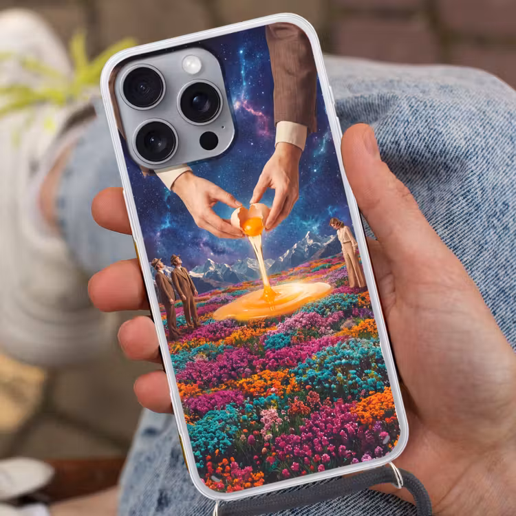Telefoonhoesje met koord - Handen - Ei - Surrealisme — 2