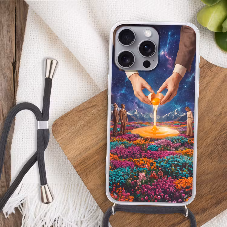 Telefoonhoesje met koord - Handen - Ei - Surrealisme — 3