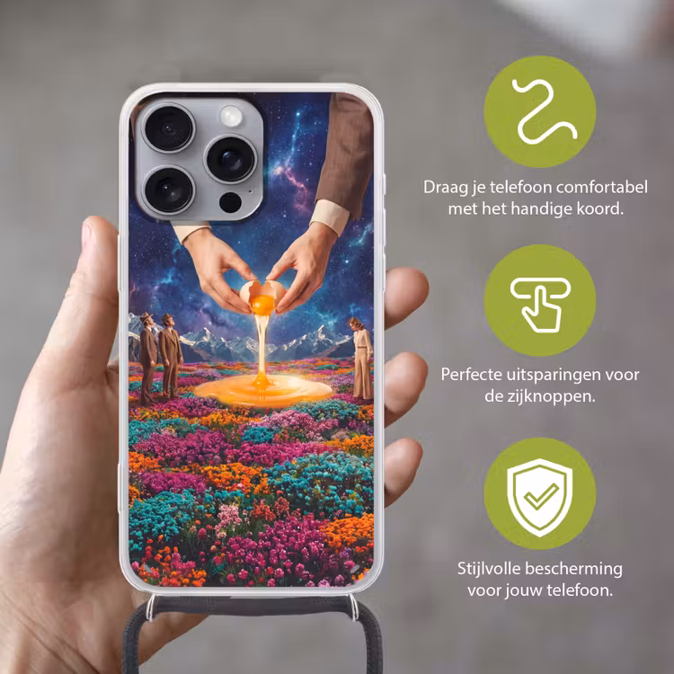 Telefoonhoesje met koord - Handen - Ei - Surrealisme — 4