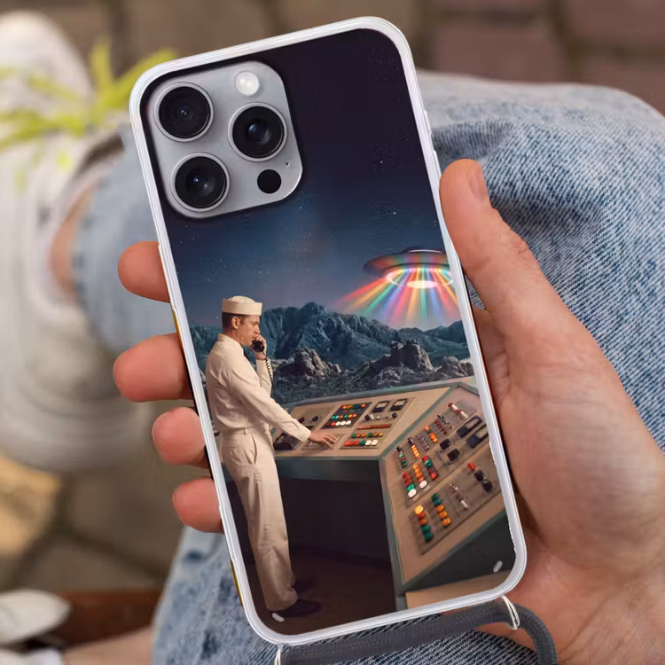 Telefoonhoesje met koord - Man - Controlekamer - Strand — 2
