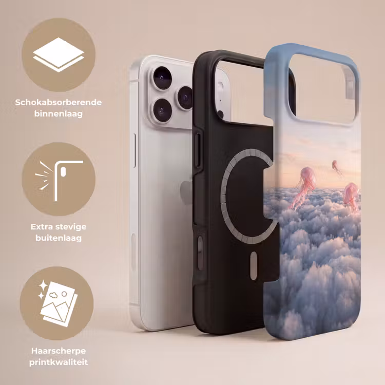 Telefoonhoesje Toughcase - Roze dier - Wolken — 3