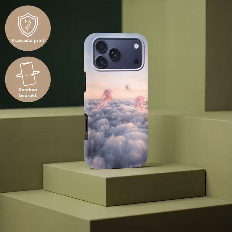 Telefoonhoesje Toughcase - Roze dier - Wolken — 7