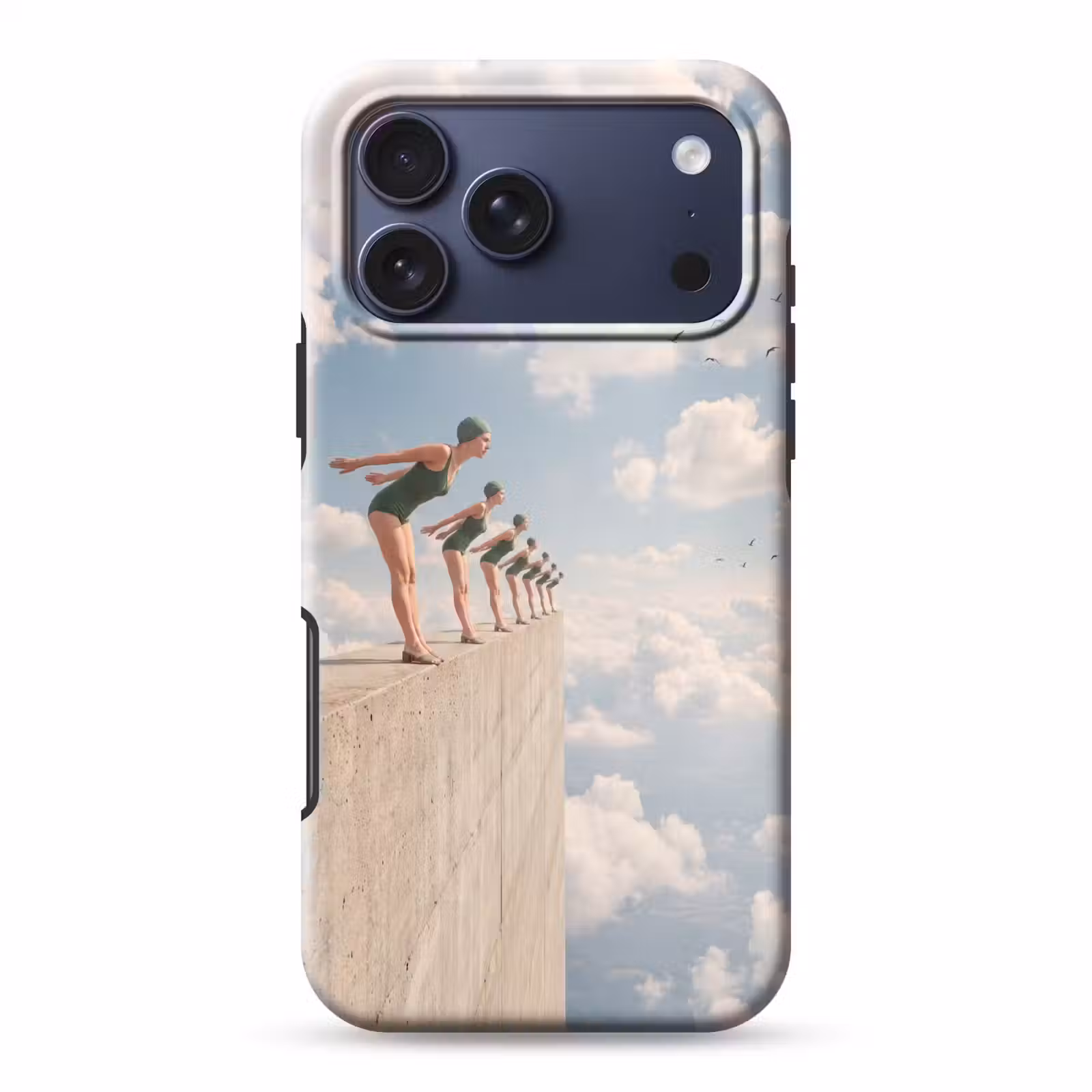 Telefoonhoesje Toughcase - Vrouwen - Duikhouding - Wolken — 1