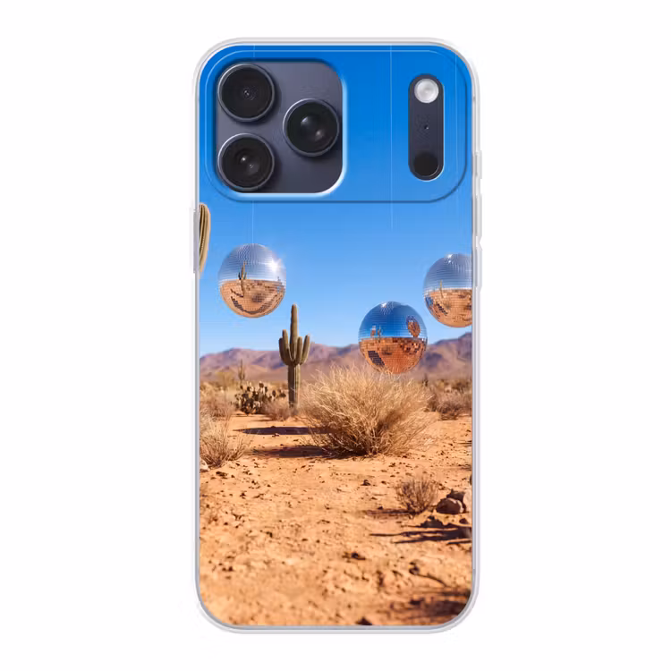 Telefoonhoesje Softcase - Woestijn - Spiegelbal - Kunst — 1