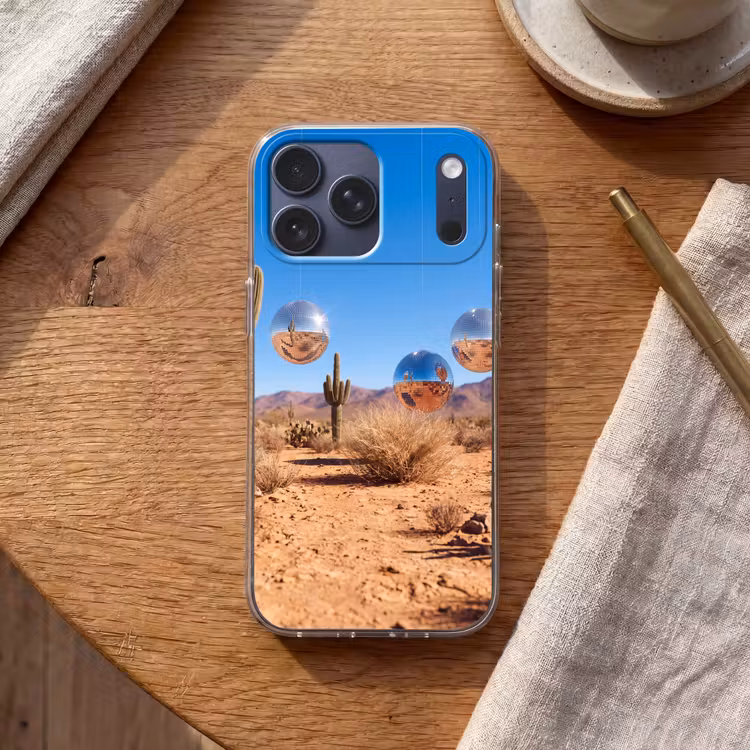Telefoonhoesje Softcase - Woestijn - Spiegelbal - Kunst — 2