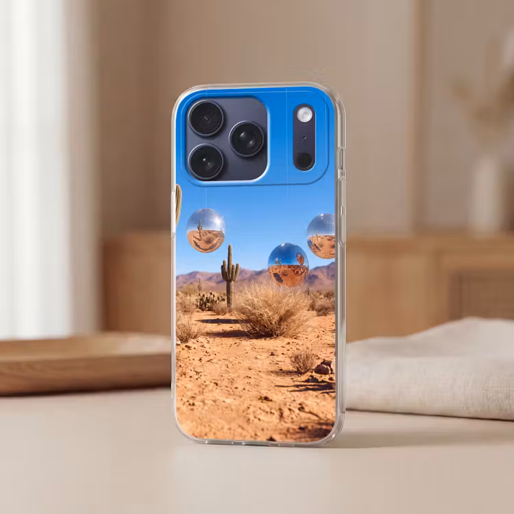 Telefoonhoesje Softcase - Woestijn - Spiegelbal - Kunst — 3