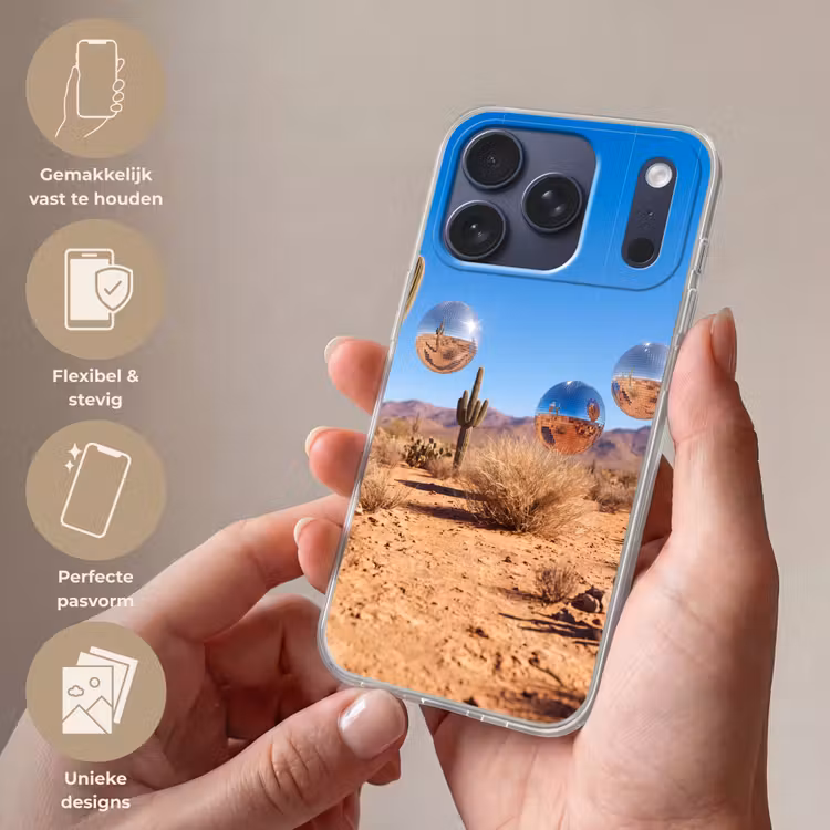 Telefoonhoesje Softcase - Woestijn - Spiegelbal - Kunst — 4
