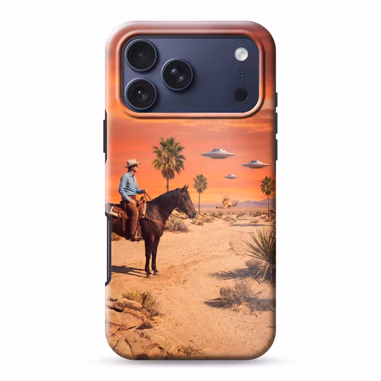 Telefoonhoesje Toughcase - Cowboy - Paard - Woestijn — 1