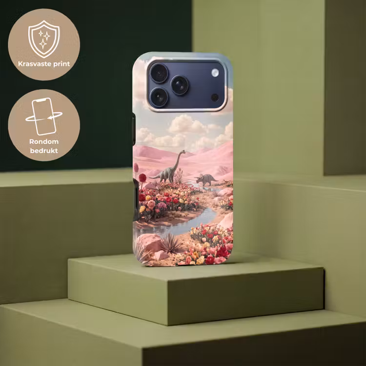 Telefoonhoesje Toughcase - Dinosaurus - Roze - Landschap — 7