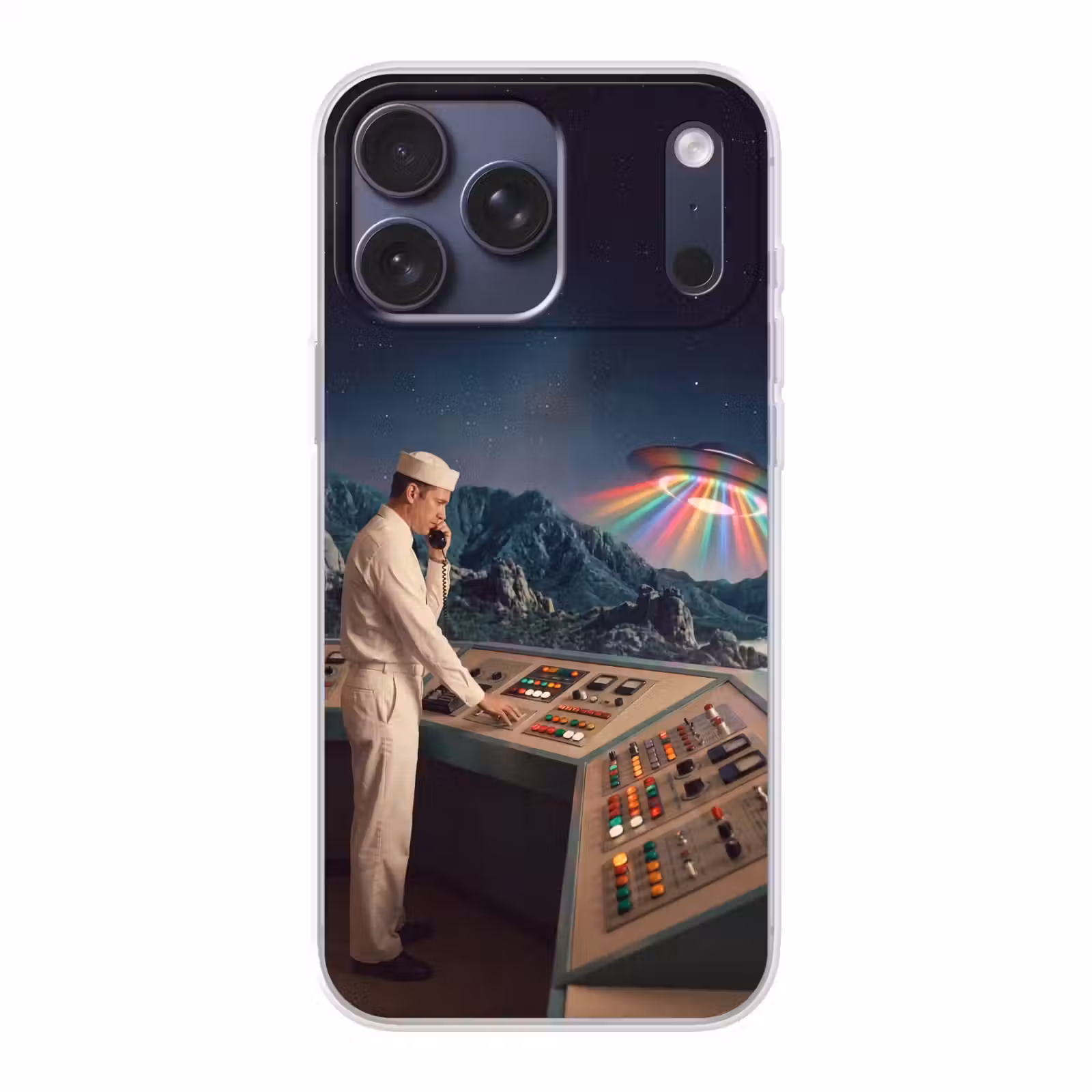 Telefoonhoesje Softcase - Man - Controlekamer - Strand — 1