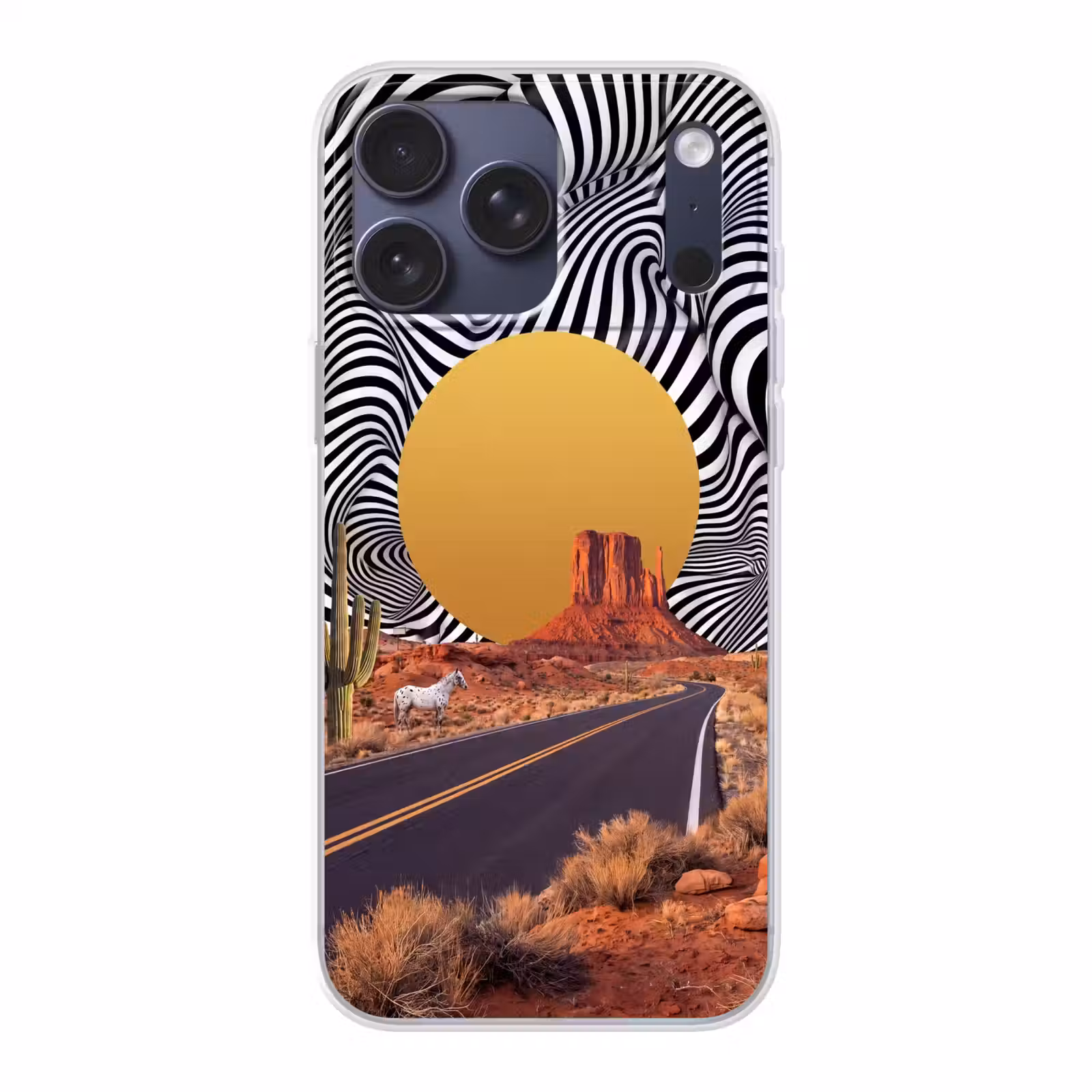 Telefoonhoesje Softcase - Paard - Woestijn - Natuur — 1
