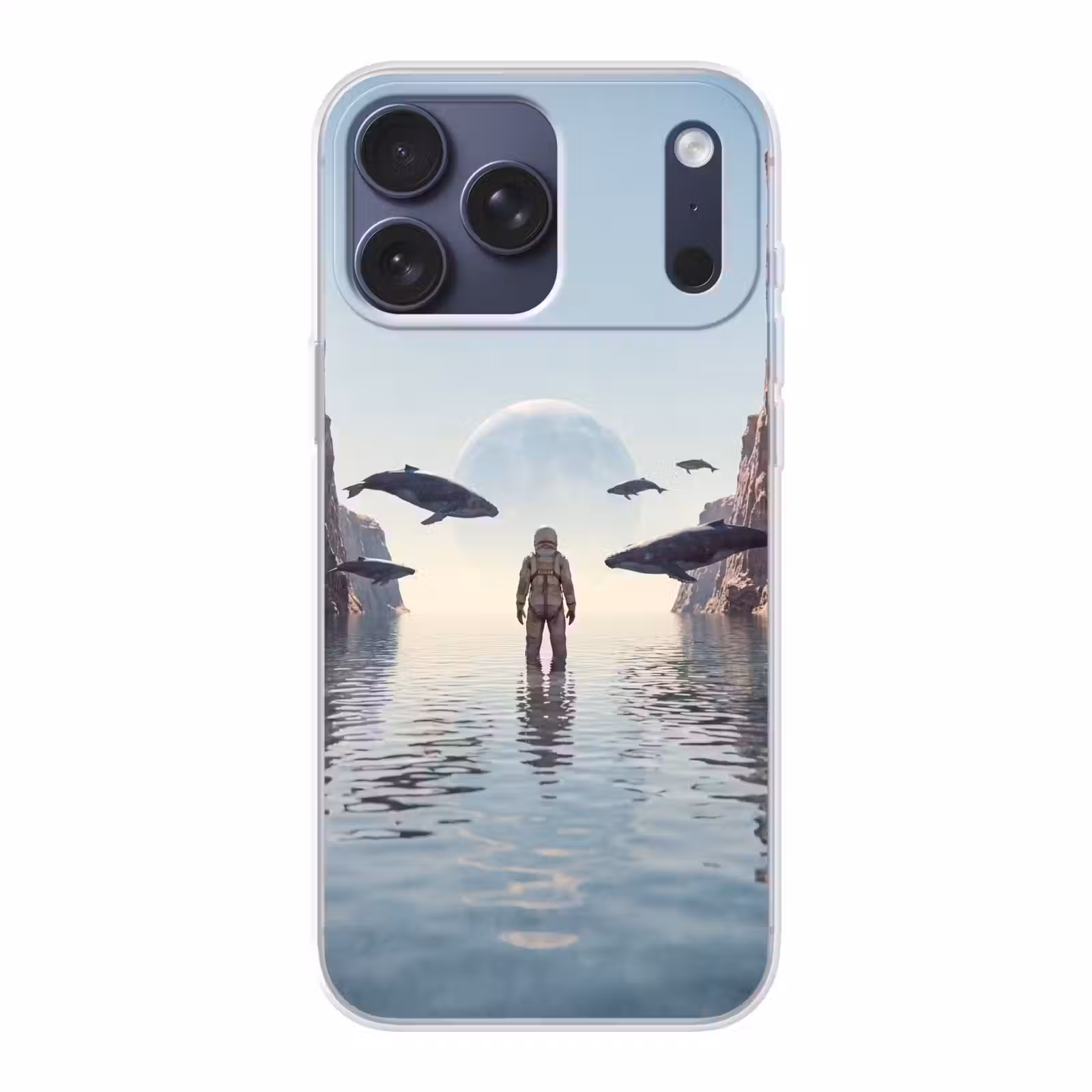 Telefoonhoesje Softcase - Ruimtevaarder - Walvis - Fantasie — 1