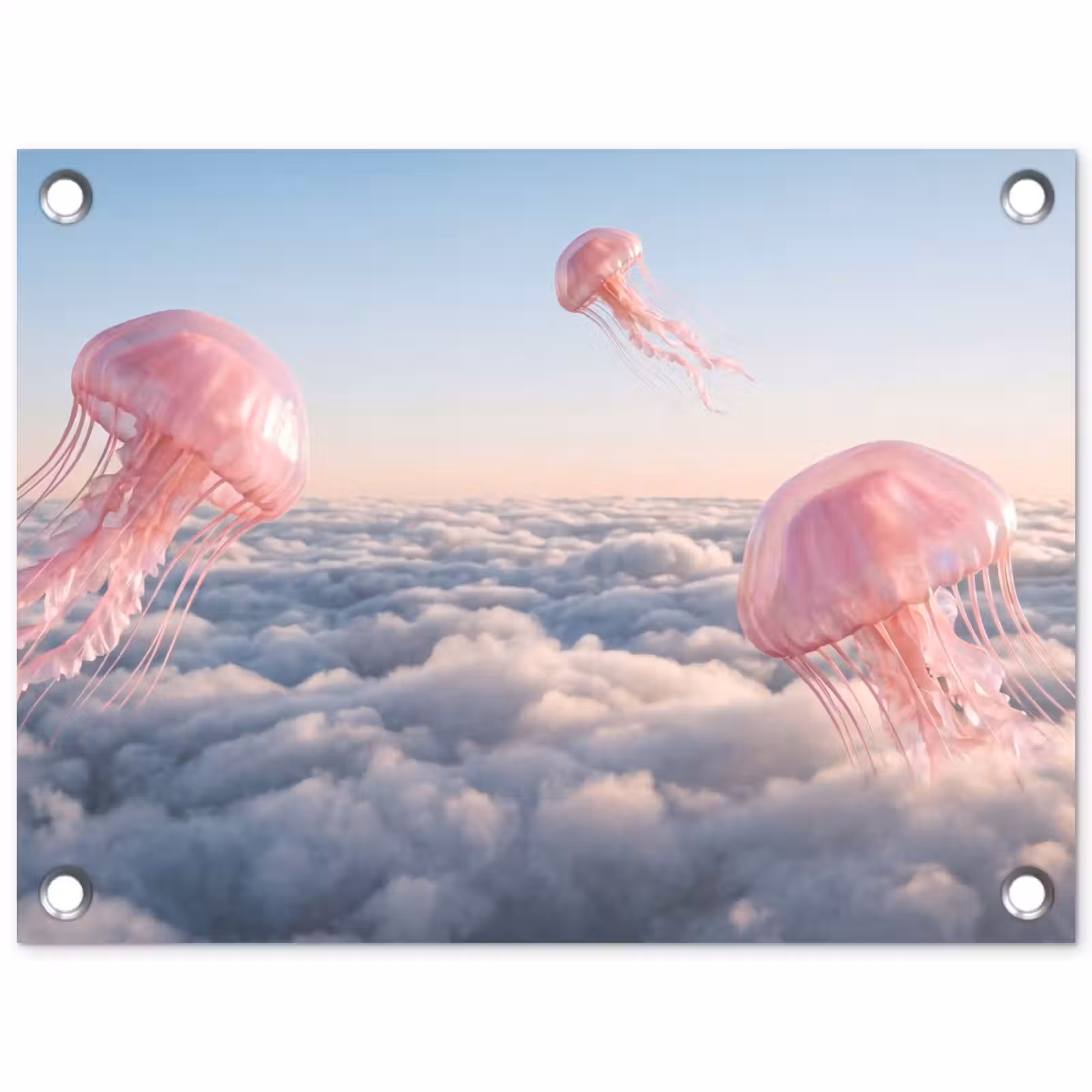 Tuinposter - Roze dier - Wolken — 1