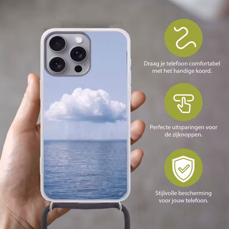 Telefoonhoesje met koord - Wolk - Regen - Natuur — 4