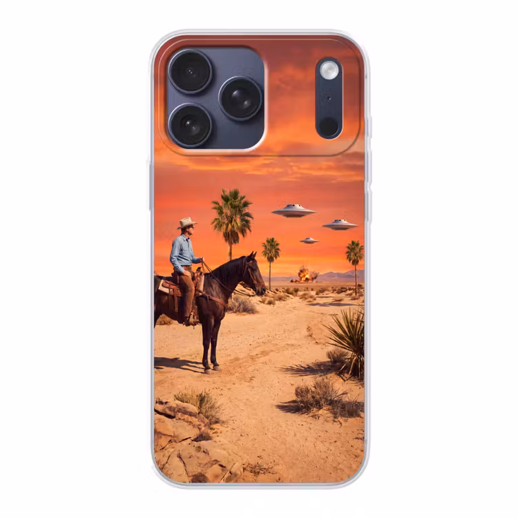 Telefoonhoesje Softcase - Cowboy - Paard - Woestijn — 1