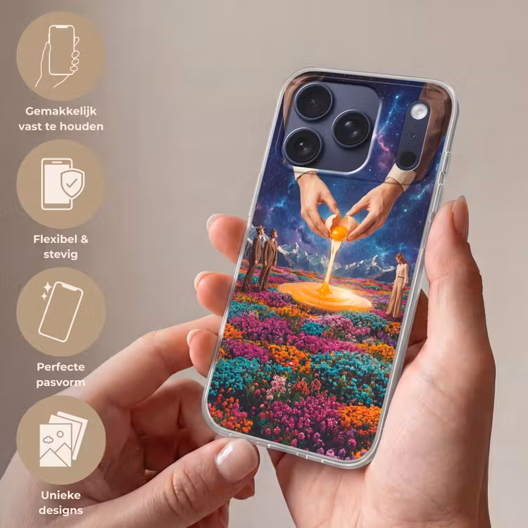 Telefoonhoesje Softcase - Handen - Ei - Surrealisme — 4