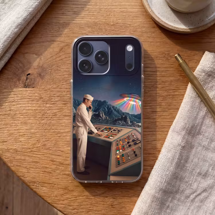 Telefoonhoesje Softcase - Man - Controlekamer - Strand — 2