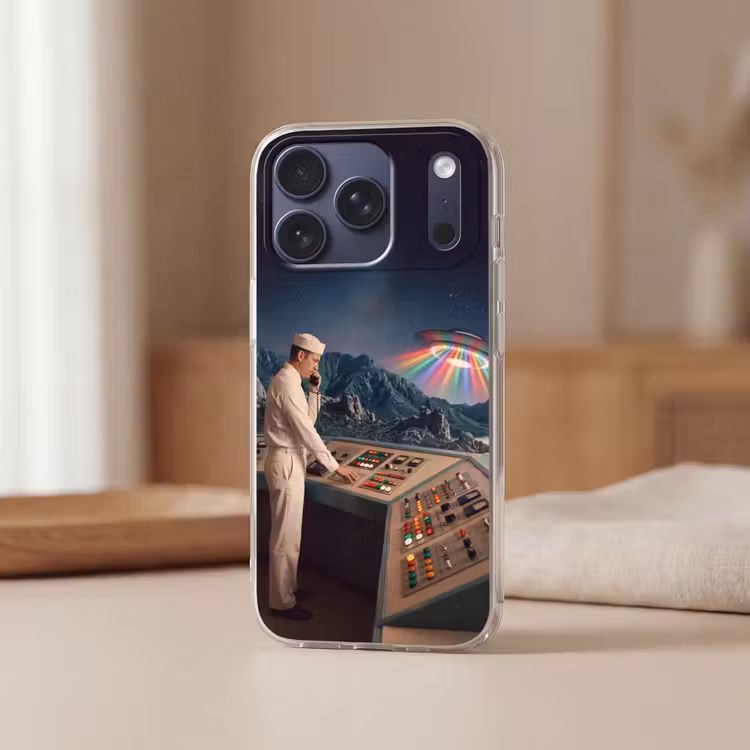 Telefoonhoesje Softcase - Man - Controlekamer - Strand — 3