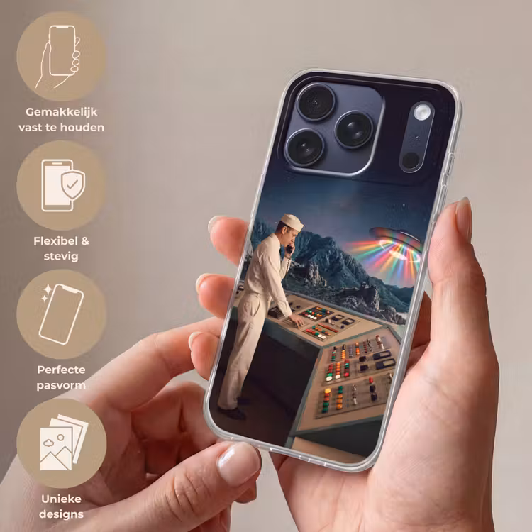 Telefoonhoesje Softcase - Man - Controlekamer - Strand — 4