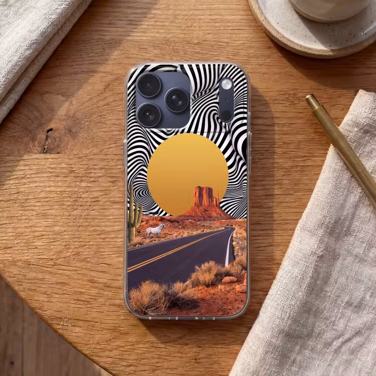 Telefoonhoesje Softcase - Paard - Woestijn - Natuur — 2