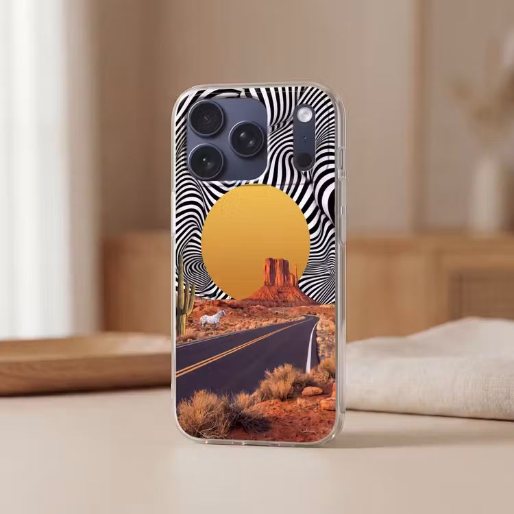 Telefoonhoesje Softcase - Paard - Woestijn - Natuur — 3