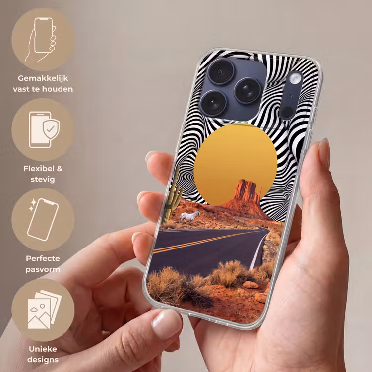 Telefoonhoesje Softcase - Paard - Woestijn - Natuur — 4