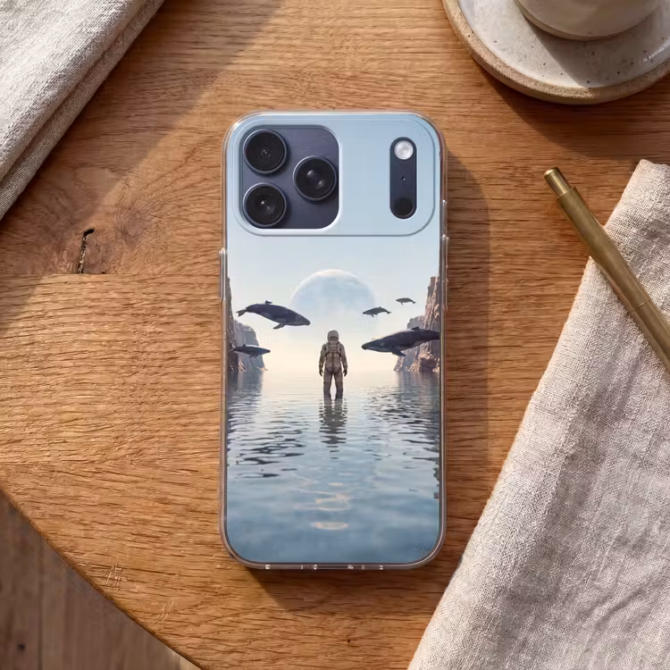 Telefoonhoesje Softcase - Ruimtevaarder - Walvis - Fantasie — 2