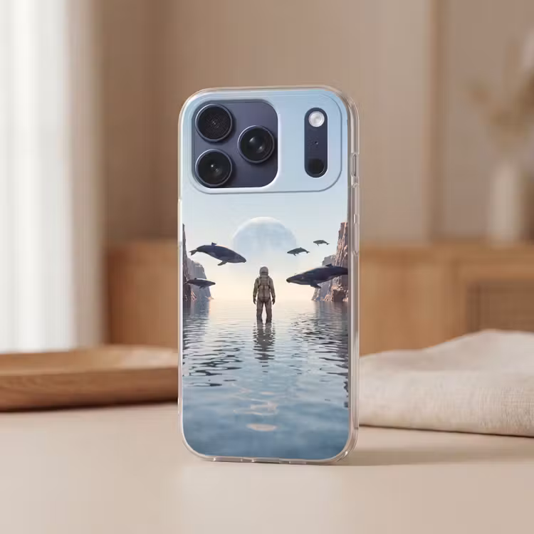 Telefoonhoesje Softcase - Ruimtevaarder - Walvis - Fantasie — 3