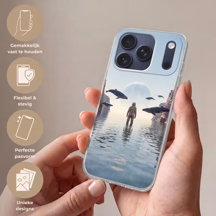 Telefoonhoesje Softcase - Ruimtevaarder - Walvis - Fantasie — 4