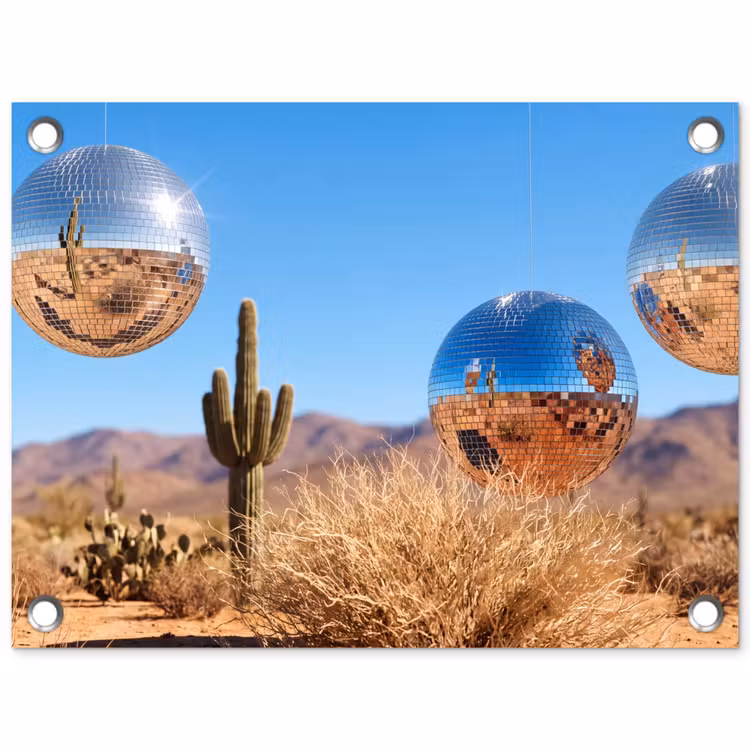 Tuinposter - Woestijn - Spiegelbal - Kunst — 1