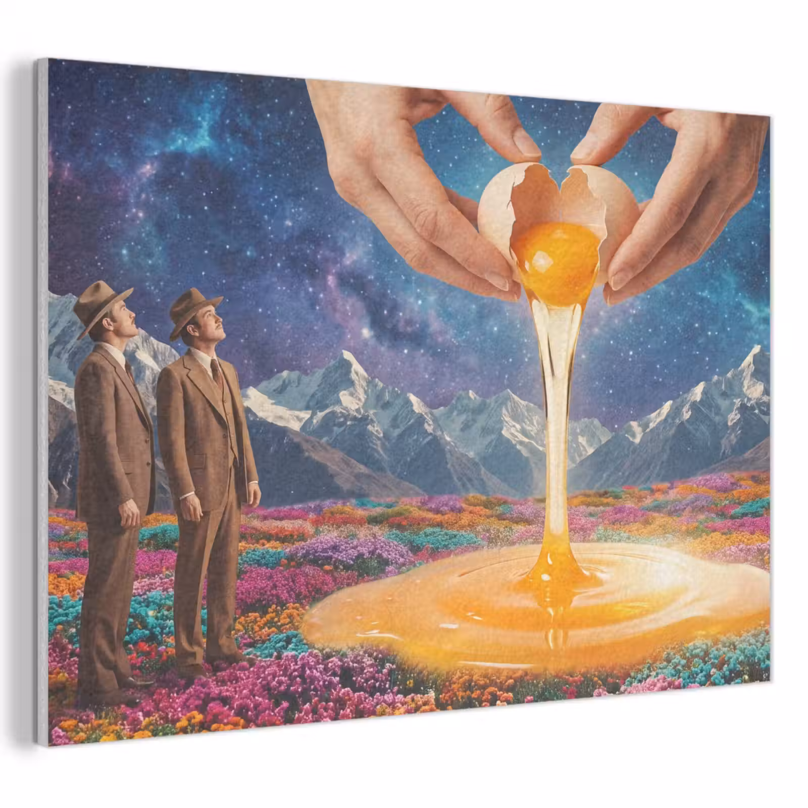Akoestisch schilderij - Handen - Ei - Surrealisme — 1
