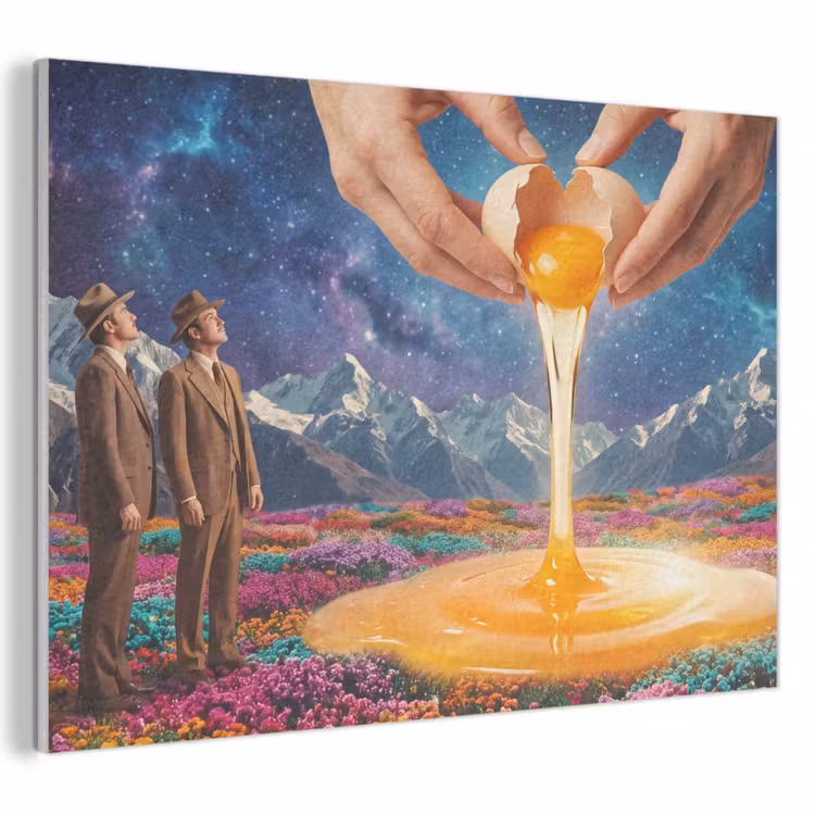 Akoestisch schilderij - Handen - Ei - Surrealisme — 1