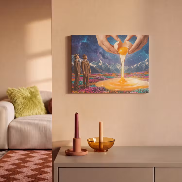 Akoestisch schilderij - Handen - Ei - Surrealisme — 2