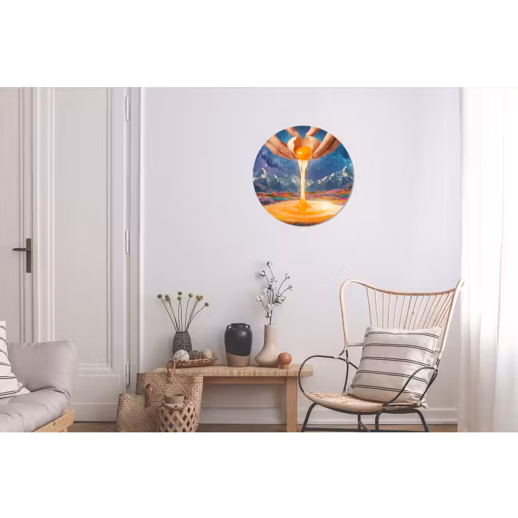 Wandcirkel - Aluminium - Handen - Ei - Surrealisme — 2