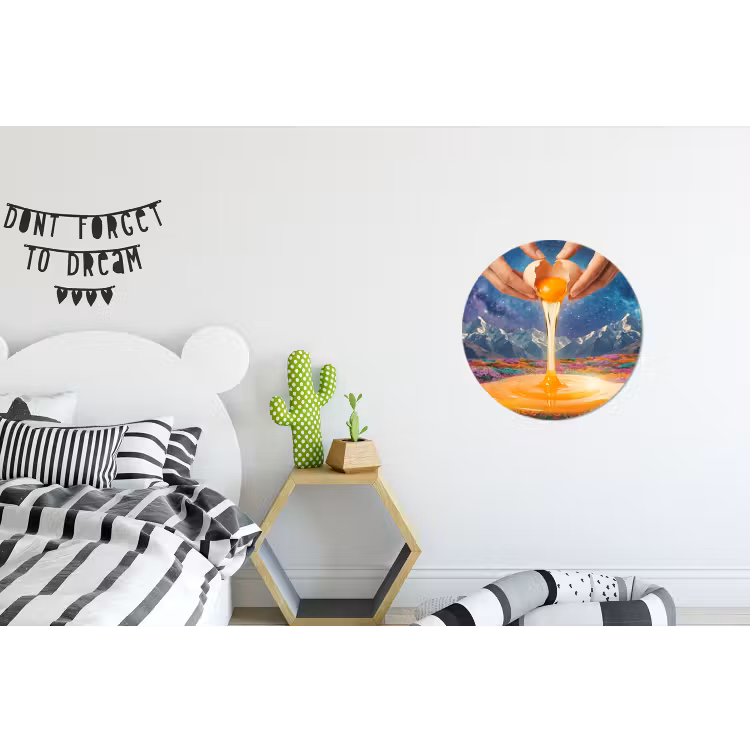 Wandcirkel - Aluminium - Handen - Ei - Surrealisme — 5