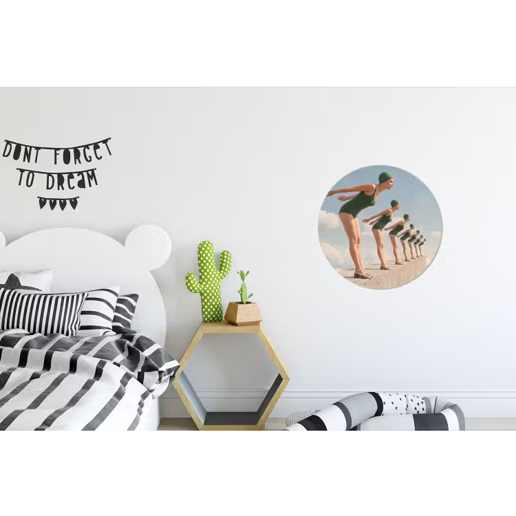 Wandcirkel - Aluminium - Vrouwen - Duikhouding - Wolken — 5