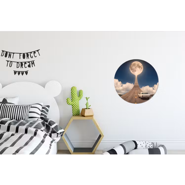 Wandcirkel - Aluminium - Weg - Maan - Nacht — 5