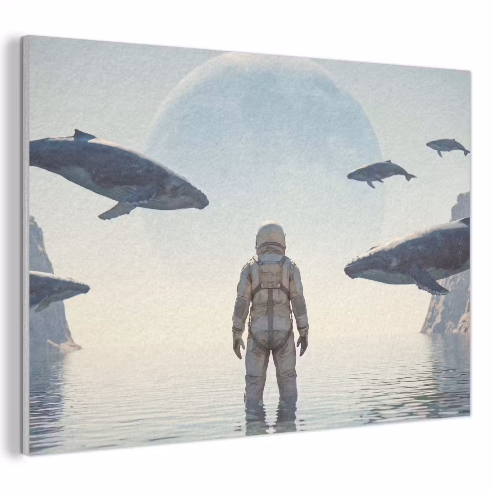 Akoestisch schilderij - Ruimtevaarder - Walvis - Fantasie — 1