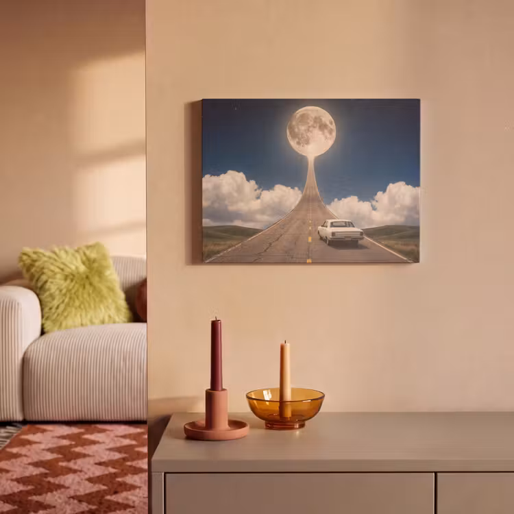 Akoestisch schilderij - Weg - Maan - Nacht — 2