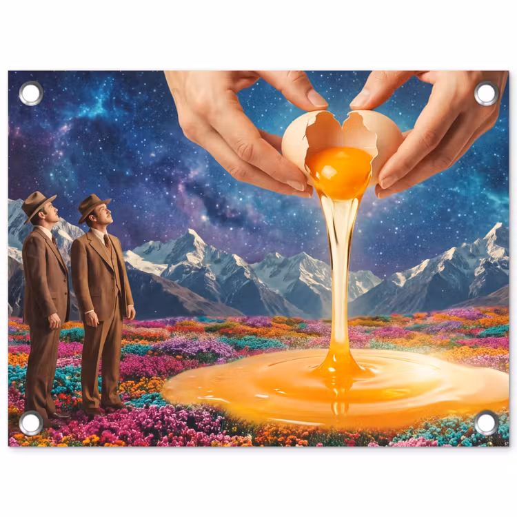 Tuinposter - Handen - Ei - Surrealisme — 1