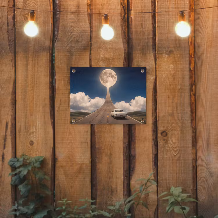 Tuinposter - Weg - Maan - Nacht — 2