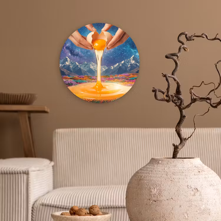Wandcirkel - Glas - Handen - Ei - Surrealisme — 2