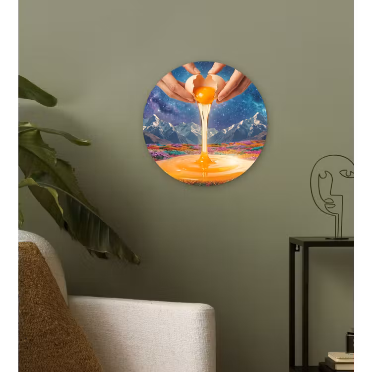 Wandcirkel - Glas - Handen - Ei - Surrealisme — 3