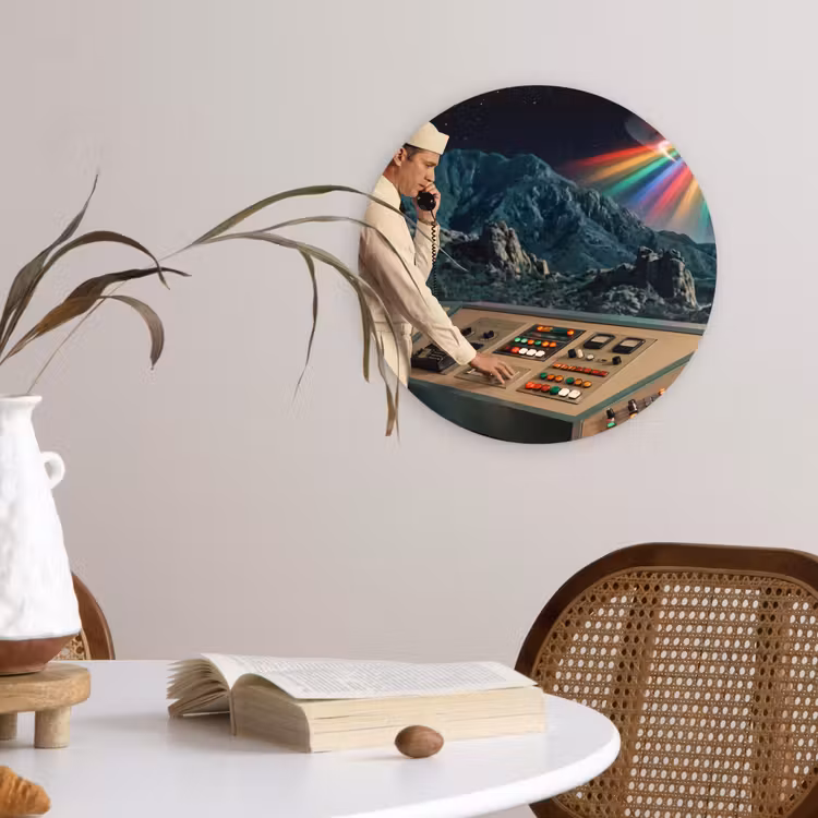 Wandcirkel - Glas - Man - Controlekamer - Strand — 4
