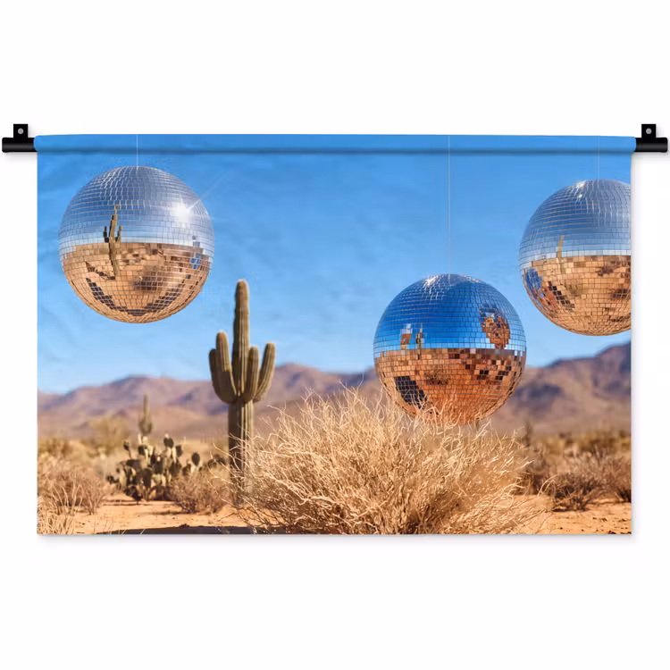 Wandkleed - Woestijn - Spiegelbal - Kunst — 1