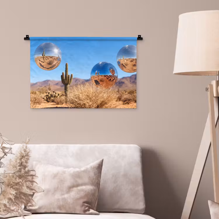 Wandkleed - Woestijn - Spiegelbal - Kunst — 2